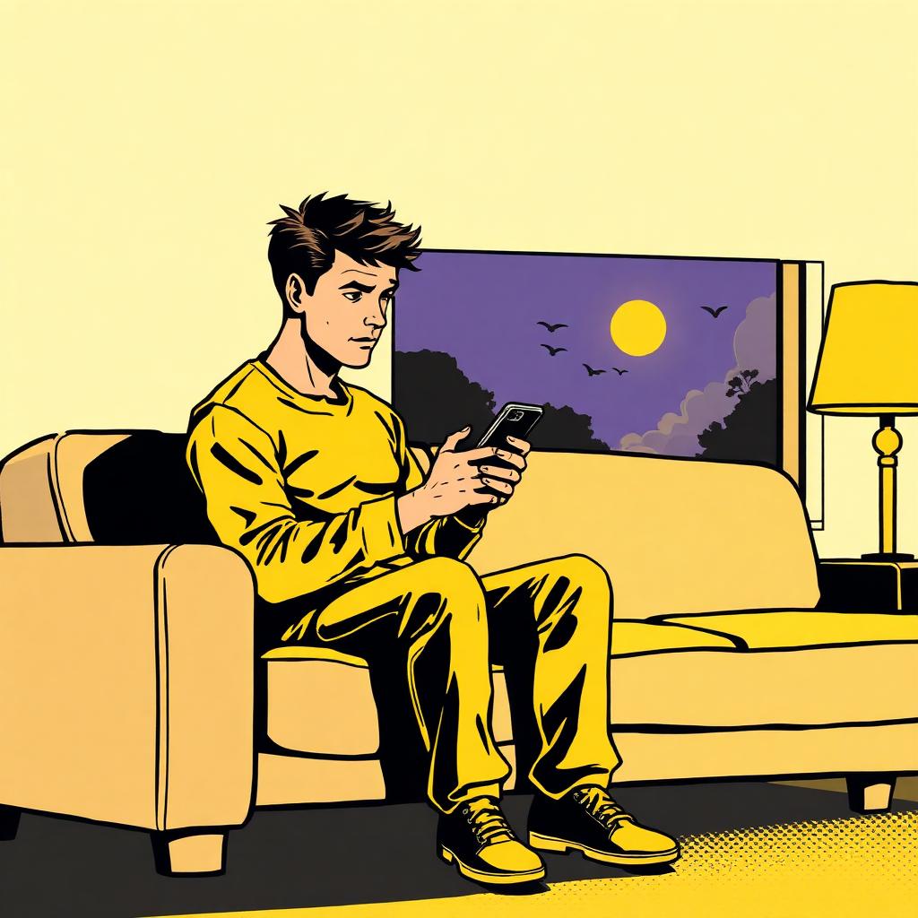 A lad sitting alone on a Friday night, scrolling his phone with no one to call